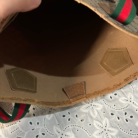 SOLD GUCCI Old Gucci Vintage GG Sherry Line Tote Bag PVC Leather Brown - Picture 4 of 16